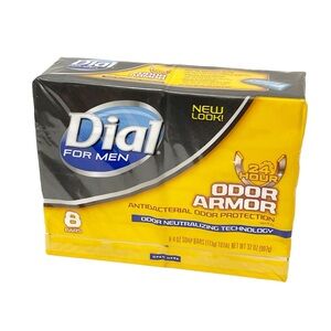 Dial Soap Men Odor Armor Bar‎ Soap Antibacterial 8 Count Sealed Body Skin NEW